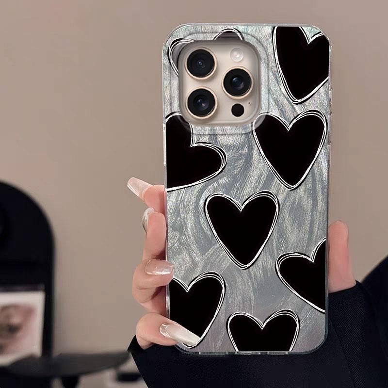 Case For IPhone 16 16 Pro Max 5G Phone Cover Graffiti New Pink Love Butterfly Knot Rose Patterns Luxury Bumper For IPhone 16