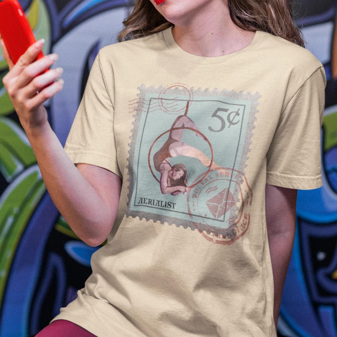 Aerialist T-Shirt Aerial Hoop Post Stamp L