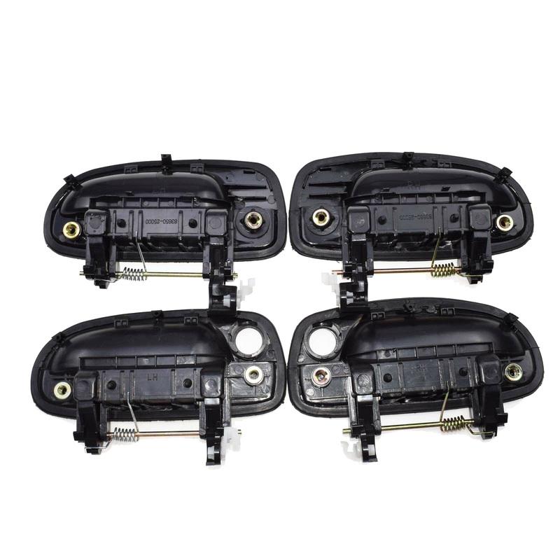 DT08 4PCS(Front Rear Left Right)Outer Outside Exterior Door Handle Black for Hyundai Accent 2000-2005 New