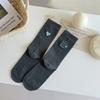 Gray Socks, Women'S Mid-Leg Socks, Summer Trendy Cotton Socks, Ballet Style, With German Training Shoes, Loose Mouth Piles Of Socks