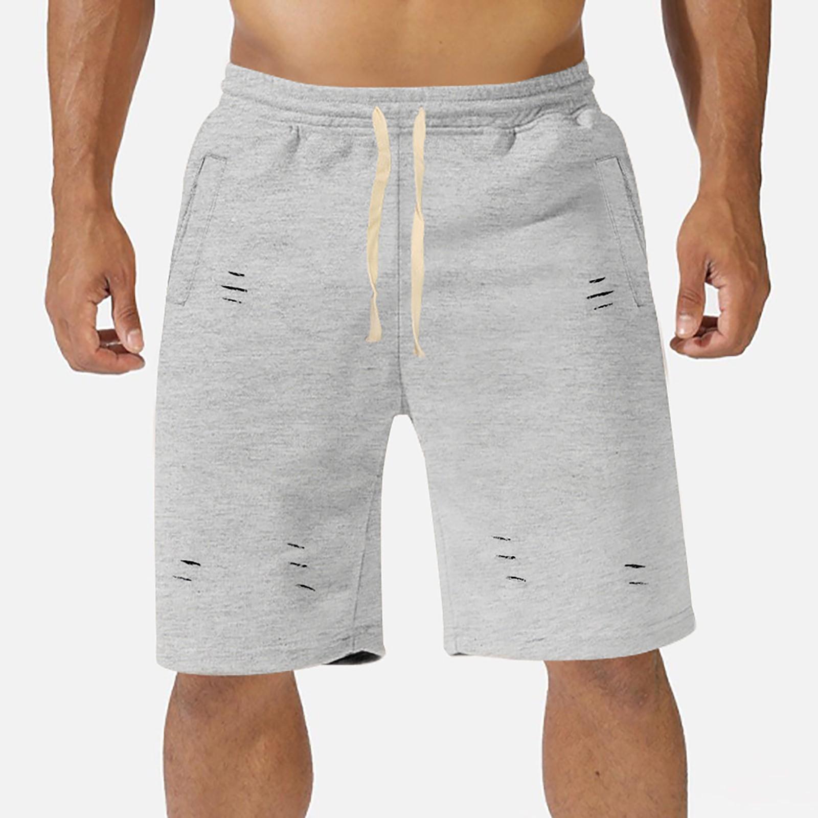 

Мужские летние пляжные брюки с 5% дырками на открытом воздухе, модные повседневные брюки XL светло-серый