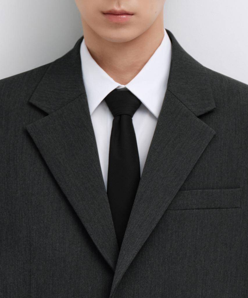 Musinsa Standard Daddy Shoulder Oversized Blazer [Charcoal Gray]