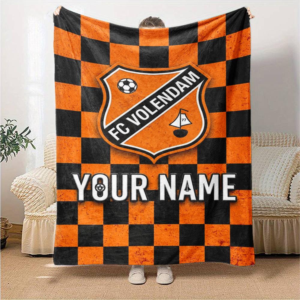 Name Custom FC Volendam Print Flannel Blanket High Quality Warm Comfortable Cover for All Seasons Perfect for Gifts Home Decor