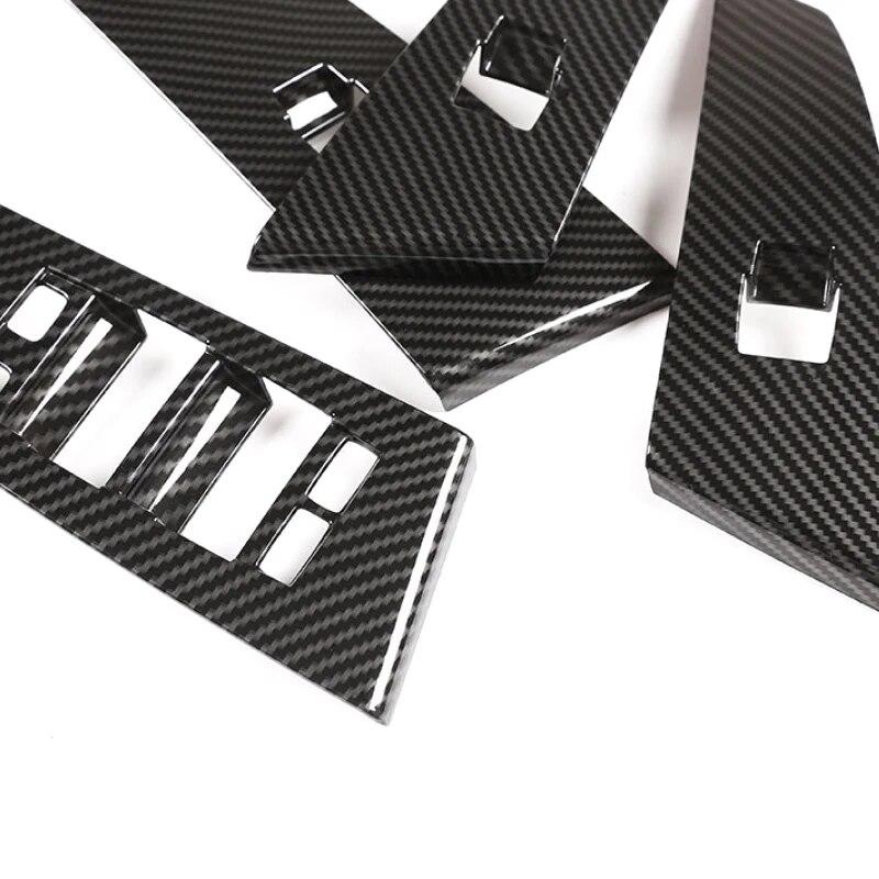 Styl vozu ABS karbonová textura Interiér Spínač ovládání zvedacího okna Tlačítko panelu Obložení krytu rámu pro BMW řady 5 E60 04 - 06