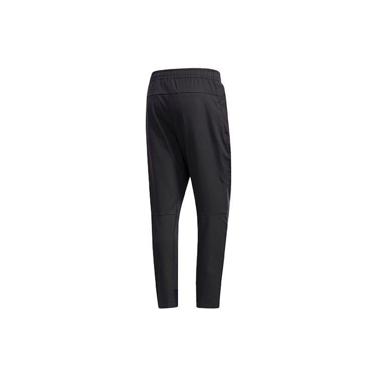 Adidas Knitted Sweatpants Men's Black Moderate Straight Fit Pants FM9372