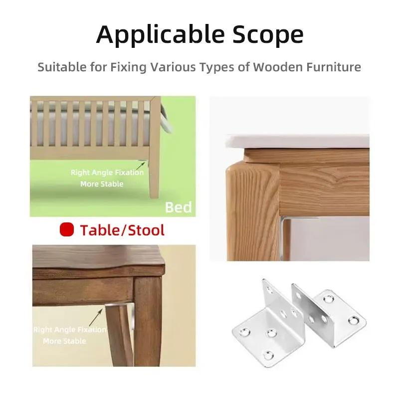 20pcs Stainless Steel L-Shaped Corner Code 90 Degree Laminated Furniture Plate Hardware Right Angle Bracket Cabinets Small