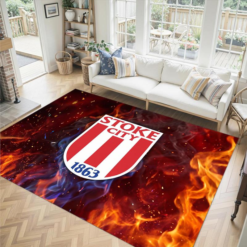 Southampton Football Design Crystal Velvet Carpet Cozy Non?Slip Printed Rug For Bedroom Living Room Entrance