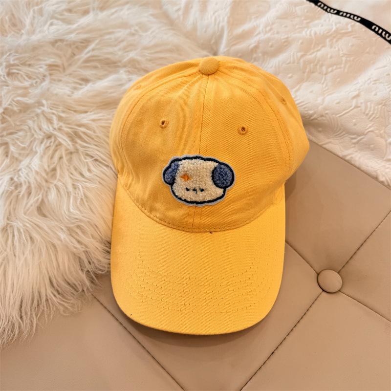 Cute Puppy Embroidered Baseball Hat for Women In Spring and Summer Versatile Face Showing Small Sun Protection Soft Top Baseball Cap