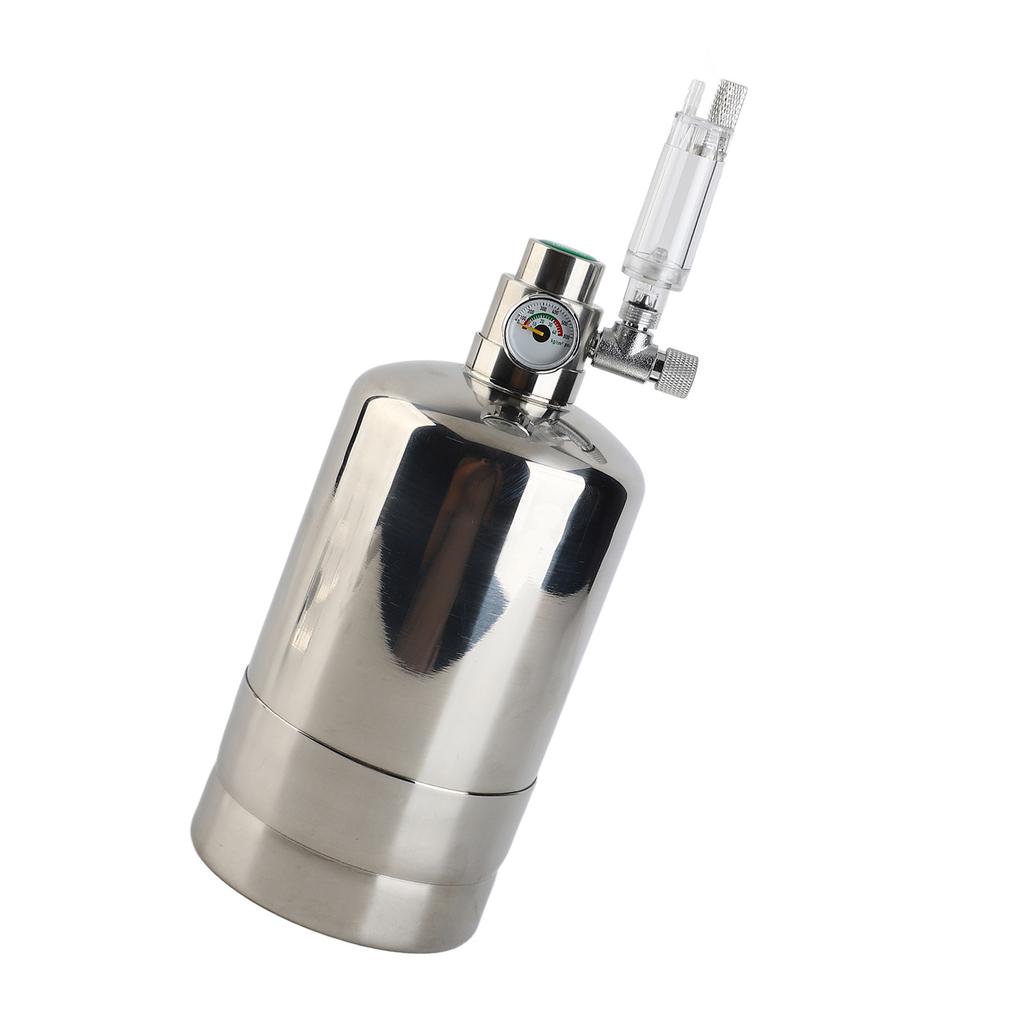 2L Doppelaquarium CO2-Generator System Kit CO2 Edelstahlzylinder Generator System Kohlendioxid Reaktor Kit für Pflanzen Aquarium