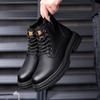 Fashion Autumn Winter Retro Platform Leather Snow Boots for Men Designer Soft-soled Men's Cotton Shoes Fashion Non-slip Ankle Boots Male