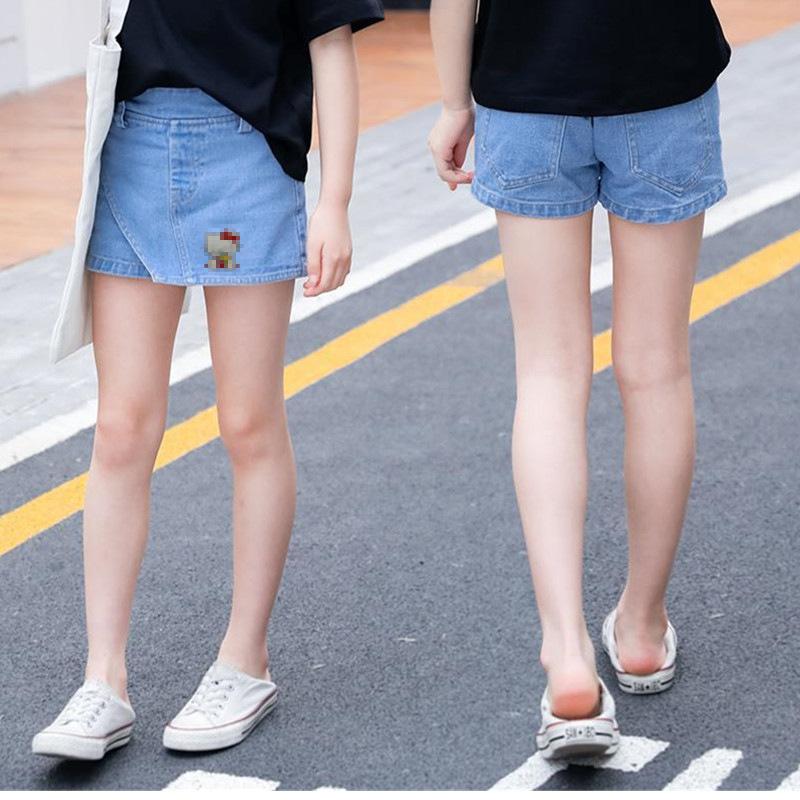 Neue Mädchen Jeansrockhosen Sommer Ausländische Shorts Kinder Faltenhosen Mode Koreanische Version von Kinderkleidung