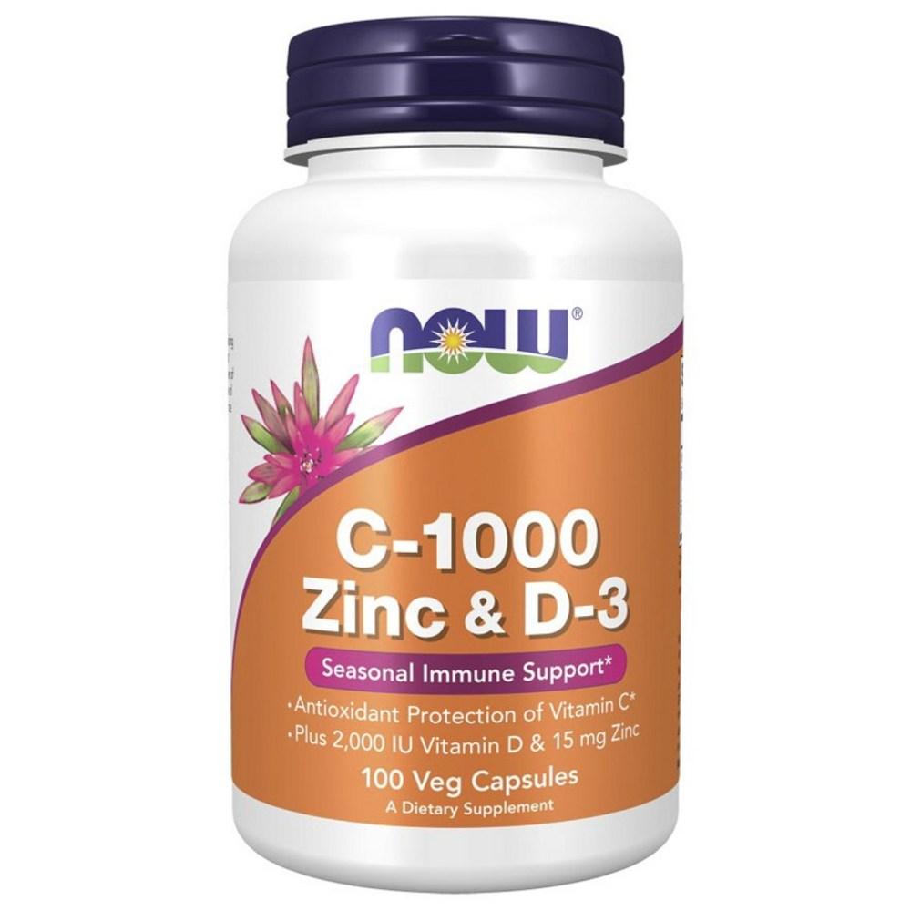 Now Foods C-1000 Zinc & D-3 Veg Capsules 1 pcs 100 Tablets