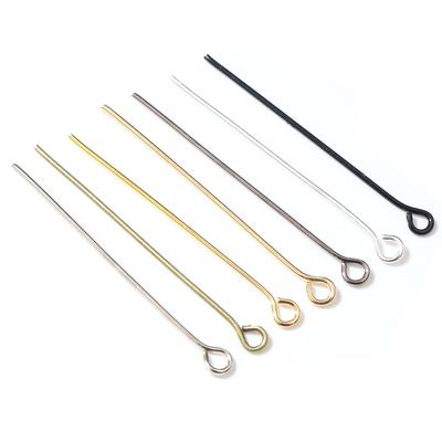 200pcs/bag 16 20 25 30 35 40 45 50mm Eye Head Pins Classic 7 Colors Plated Eye Pins For Jewelry Findings Making DIY Supplies