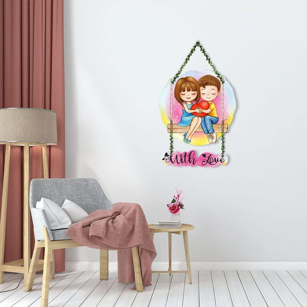 Cute Couple Wall Hanging For Home Decor | Couple Gifts | Valentine Decor Items For Girlfriend Boyfriend Husband Wife