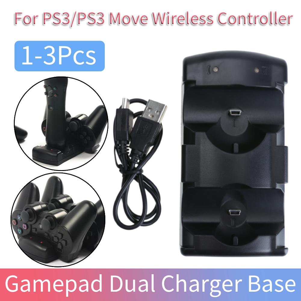 1/2/3Pcs Vertical Charger Station For PS3/PS3 Move Controller Dual Charger Dock USB Fast Charging Dock for Sony Playstation 3
