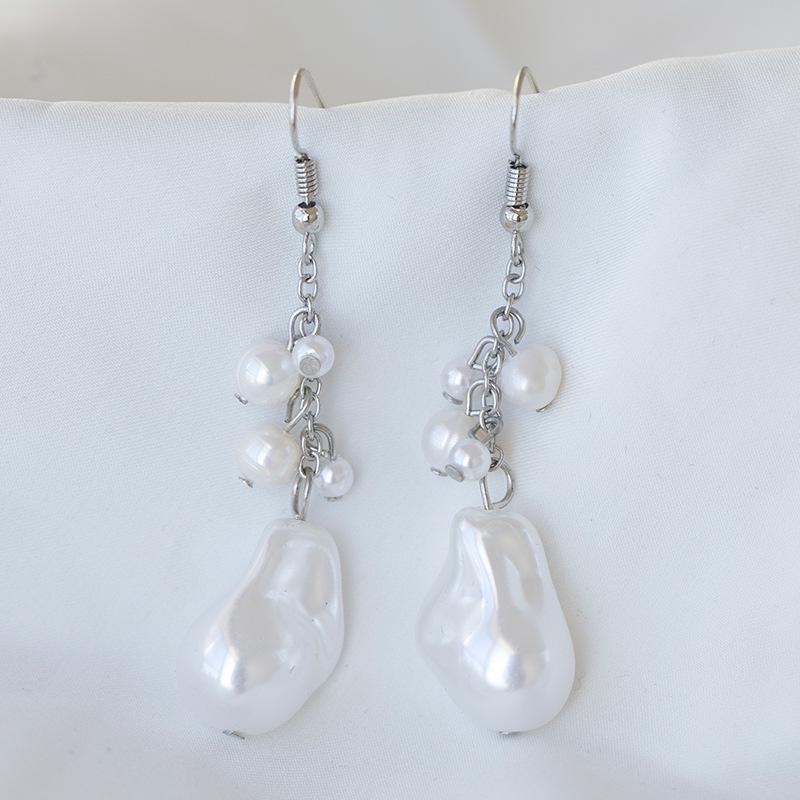 

Элегантные многоцветные серьги-капли из искусственного барочного жемчуга: Универсальные модные вещи из пресноводного жемчуга белый