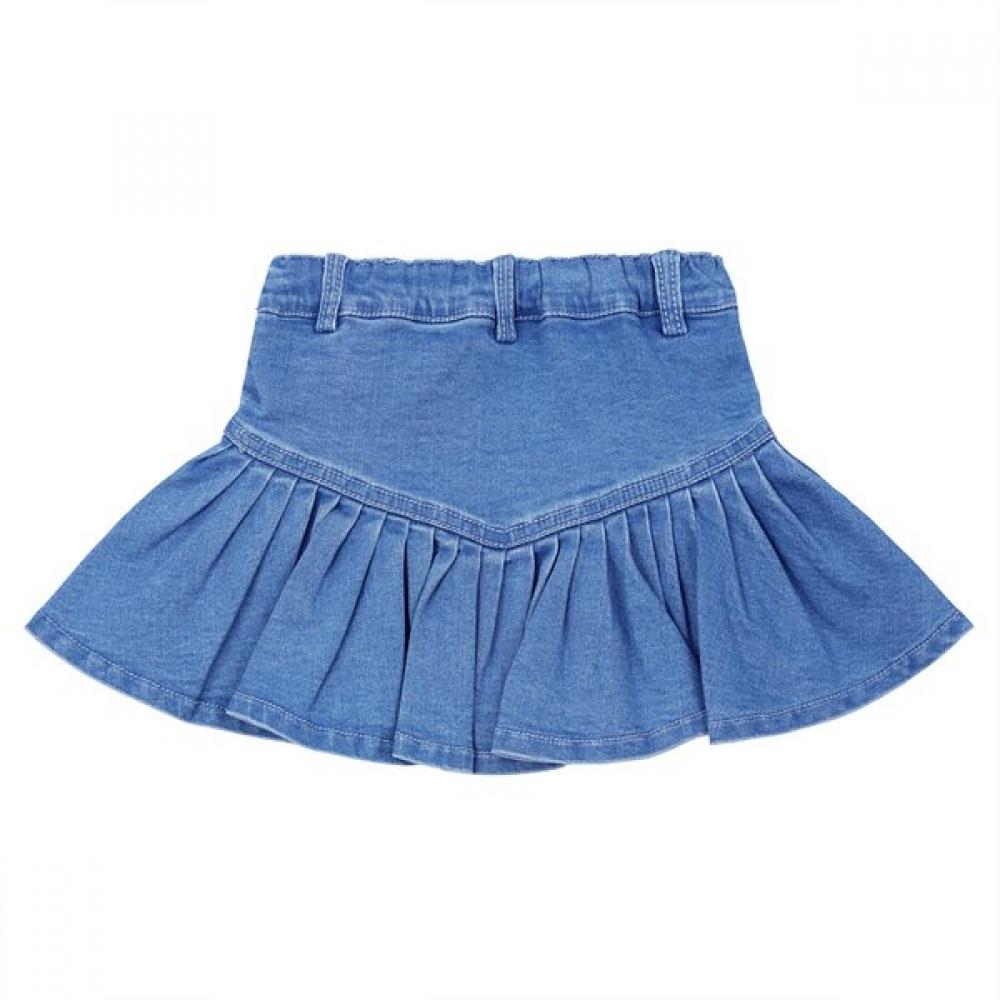 French Cat Denim Ruffle Skirt Q51dcs060n4