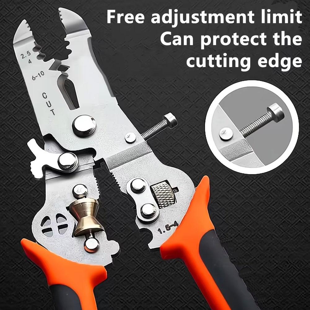 1pc Multi-Purpose Wire Stripper High Carbon Steel Cable & Wire Cutting Tool For All Electrical Work R0U9