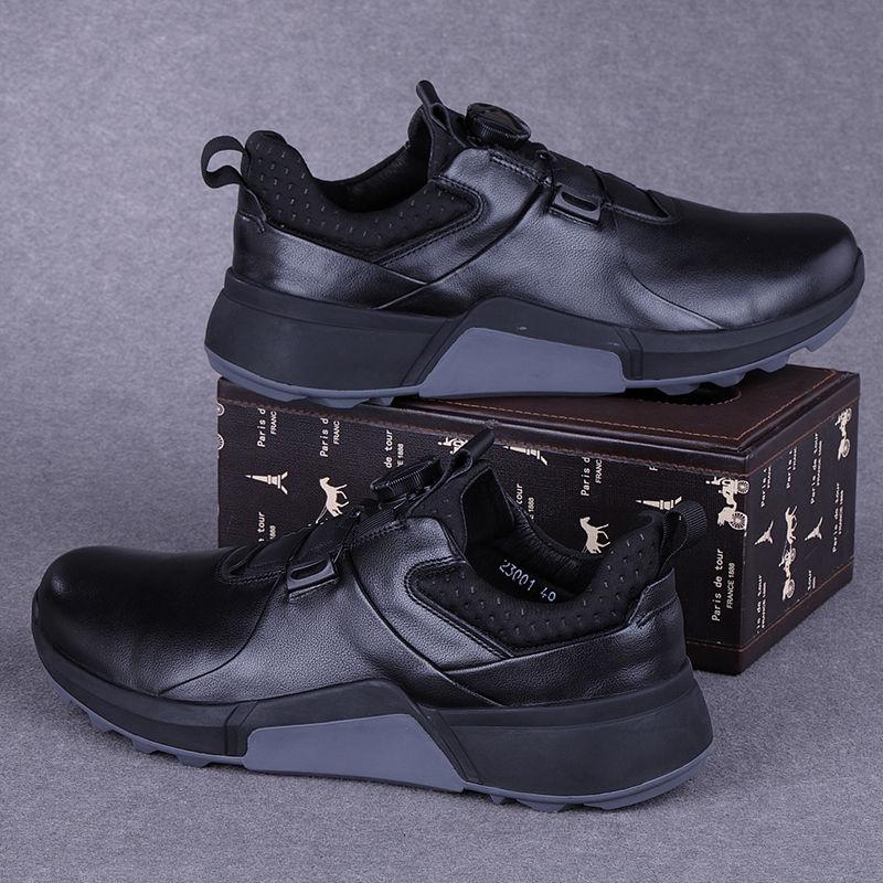 Trendy Leather Shoes Men Original Rotary Buckle Sneaker Casual Cowhide Menswear Loafers Business Outdoor Hiking Trekking Sports