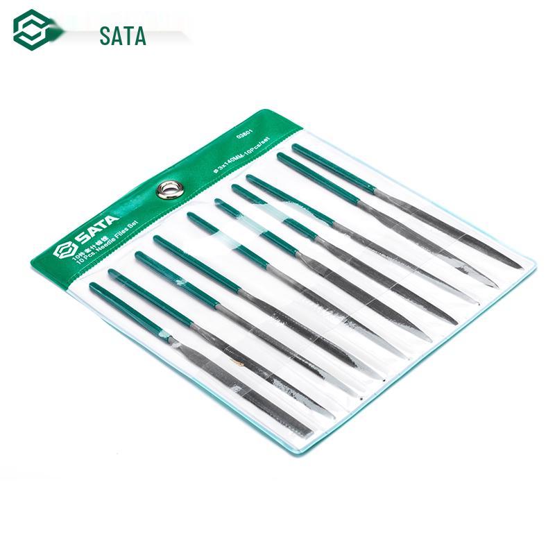SATA Multi-Piece High Carbon Steel File Set: Triangle, Half-Round, Mini Shaping Tools for Woodworking.