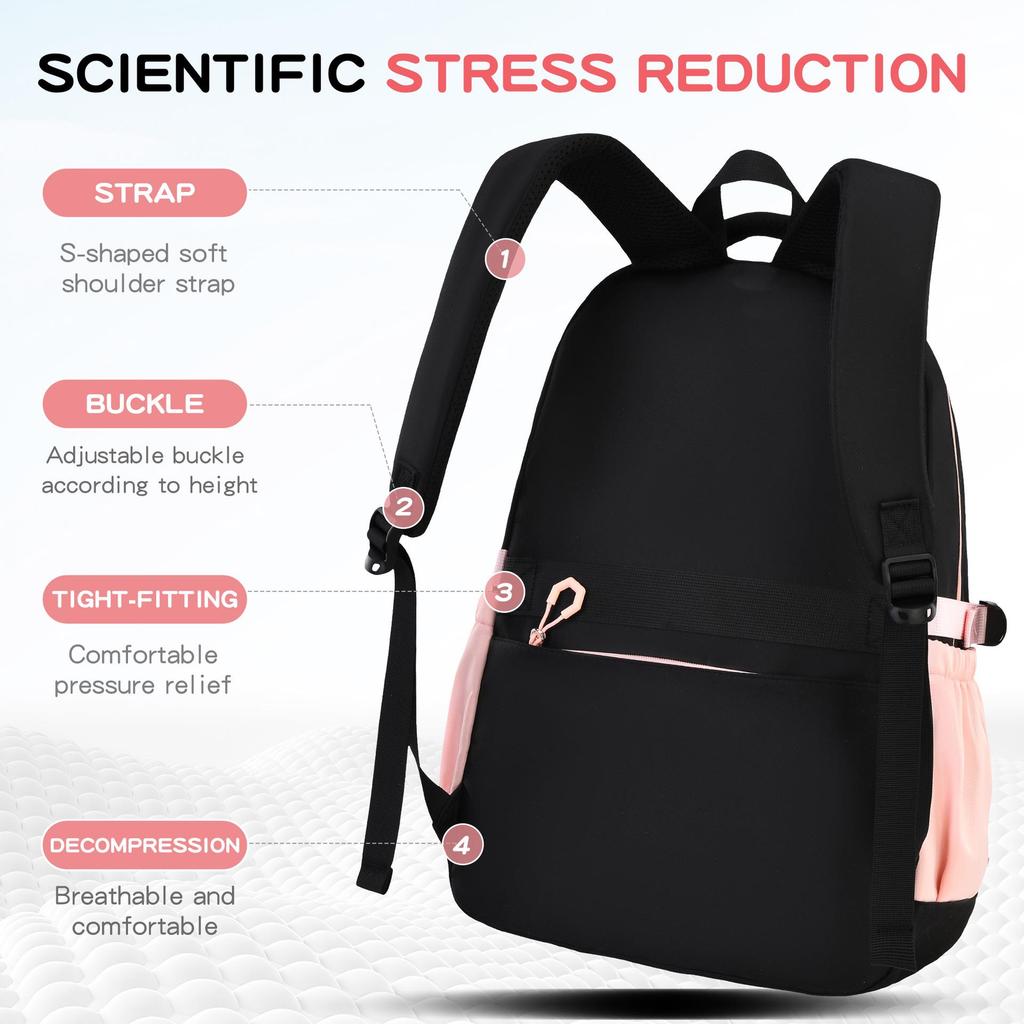 2026 Primary & Junior High School Students' Double Shoulder Backpack Set - High Appearance, Simple Design, Three-Piece
