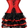 Set Due Pezzi Shapewear Donna Forma Palazzo Top Corsetto Modellante con Bordi Arricciati Gonna Corta