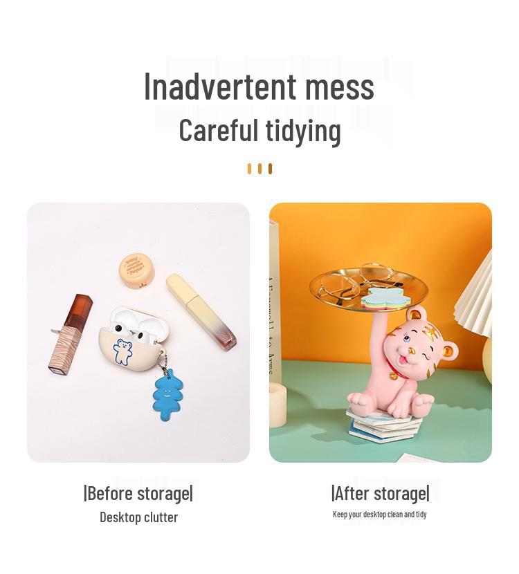 Hani Light Luxury Bear Key Tray for Living Room or Office