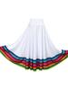 Women Colorful Elastic Dance Skirt for Flamenco Ballroom Dance Folk Dancing Stage Performance Costume