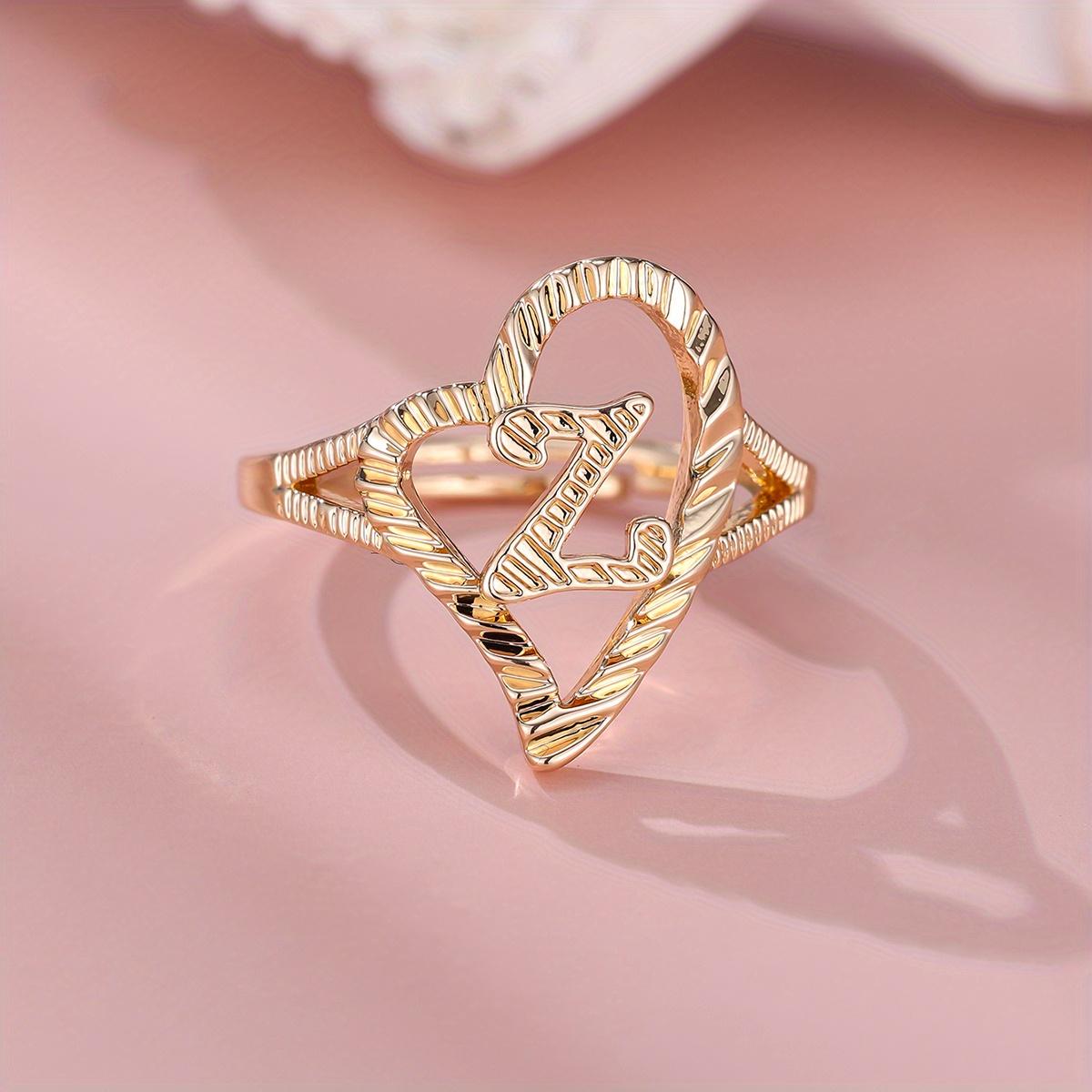 

1 шт. золотого цвета, 26 регулируемых колец с английскими буквами, обручальное кольцо, ювелирные изделия, подарок на день Святого Валентина Z