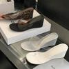 Fashion Round Clip Toe PVC Transparent Women Slippers Designer Wedge High Heels Flip Flops Ladies Shoes