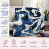 Blue Swirls Flannel Blanket Warm Soft Halloween Christmas Couch Warm Cozy Decorative Decor Gift for All Season