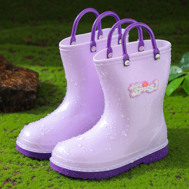 Kinder-Regenstiefel für Mädchen, Gummi-Schuhe für Kleinkind-Mädchen, Rutschfeste Regenstiefel für Jungen, Schüler und Kleinkinder, Wasserdichte Wasserschuhe