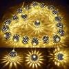 LED Moroccan Fairy Lights Battery Operated Gold Globe String Lights For Home Outdoor Wedding Party Festival Decoration