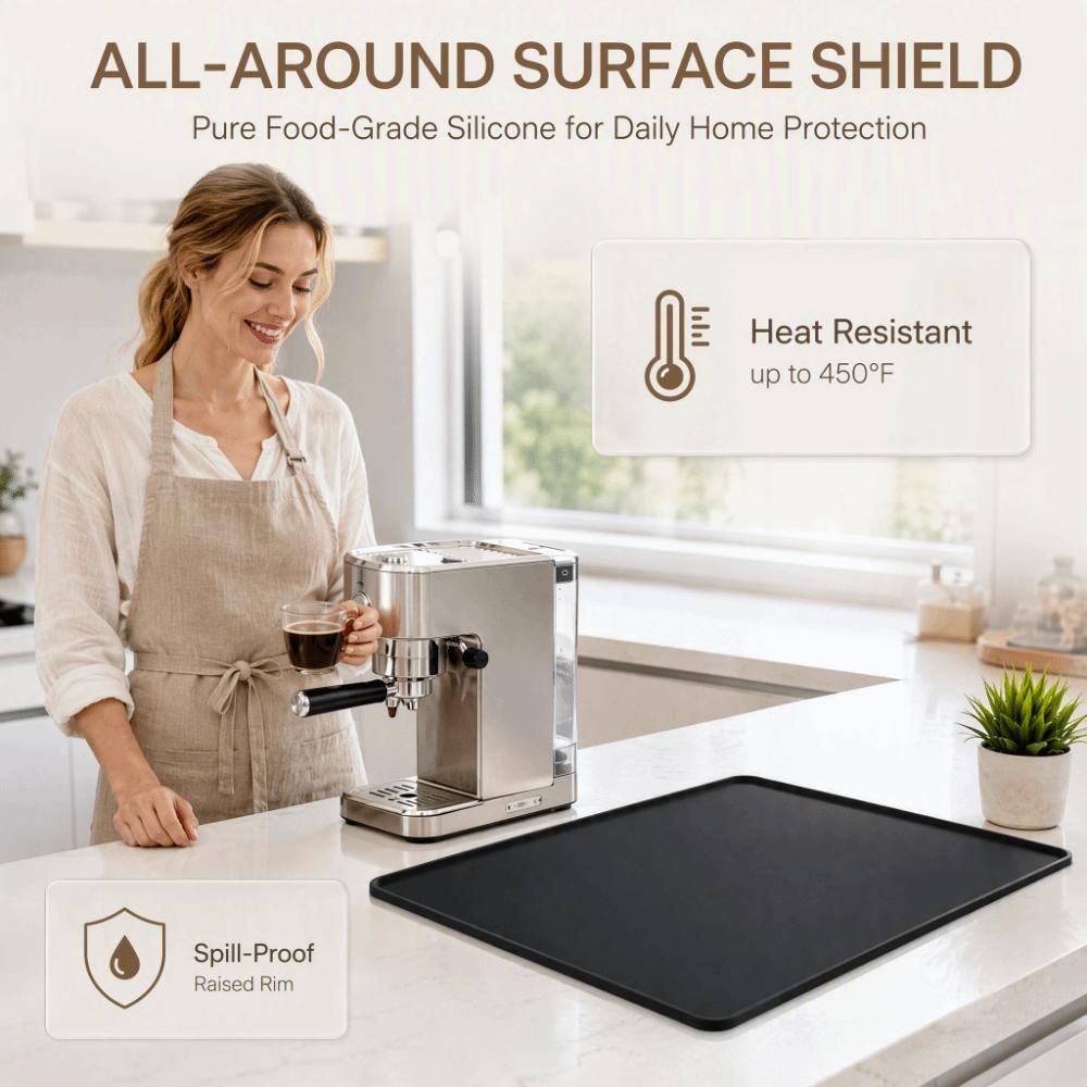 Heat Resistant Silicone Coffee Mat Non Slip Countertop Protector Tray Drying Mat Bar Mat Bar Tools
