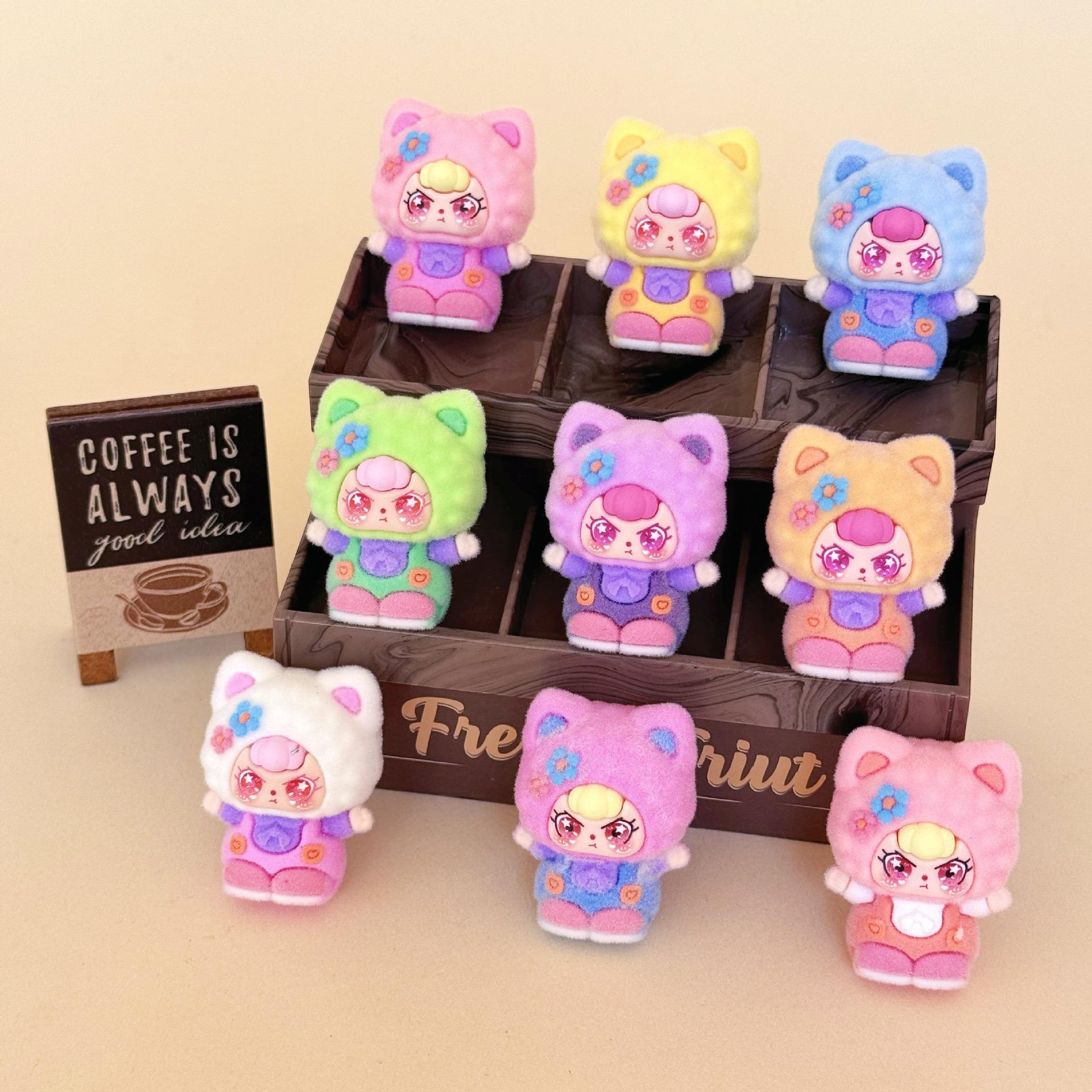 

9pcs/Set Flower Cat Doubao Figure Toy Mini Cat Figurine Desktop Decoration Model Ornaments Toys Boys Girls Christmas Gifts