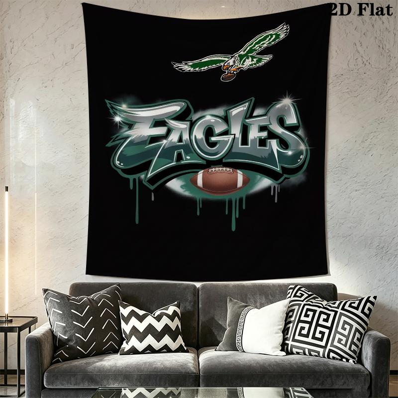 Philadelphia Eagles Wandteppich Ästhetisches Wandbehang Gedruckter Stoffdecke Dekorative Wandteppiche für Schlafzimmer Wohnzimmer Heimdekoration