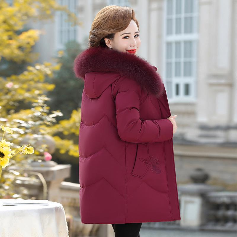 New Mother Down Jacket Women's Medium and Long Thickened Middle-aged and Elderly Casual Down