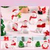 Enchanting Christmas Tree Santa Claus Snowman Ornaments Adorable Miniature Garden Figurines For Festive Decor