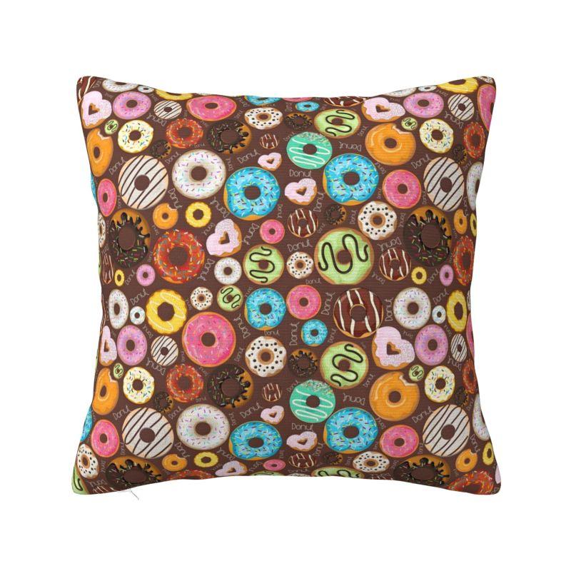 Custom Chocolate Donut Doughnut Cushion Covers Funny Pattern Food Soft Nordic Pillow Case Home Decor
