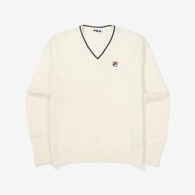 F Box V Neck Knit Sweater