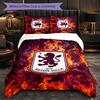 Set Biancheria da Letto Aston Villa Football 3 Pezzi Morbido Set Copripiumino con Federe Set Decorazione Camera da Letto per la Casa