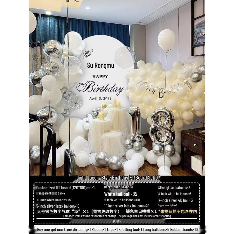 

Шары и фон для совершеннолетия девушки на 18-летие для вечеринки или фотозоны