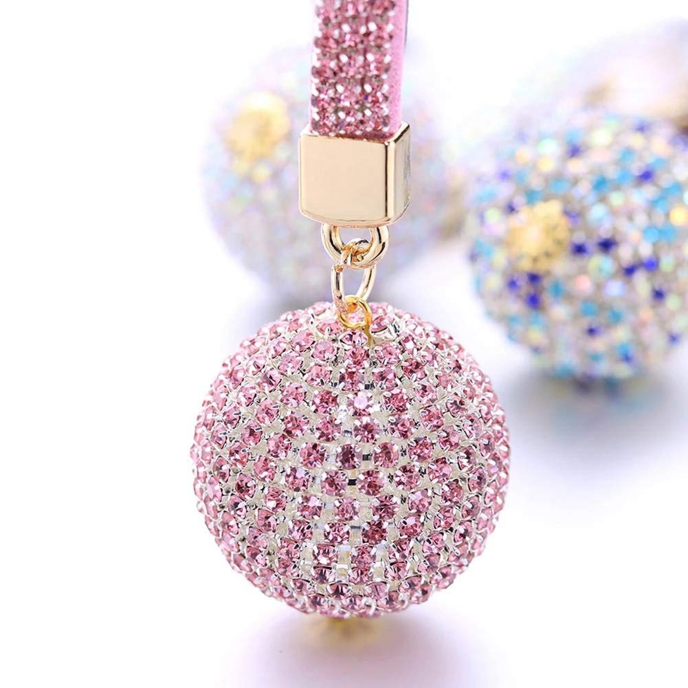 MoreChioce Keychain with Sparkling Crystal Ball Sparkling Rhinestone Keychain Pendant Glitter Charm Keychain for Handbag, Car Keychain, AB Color