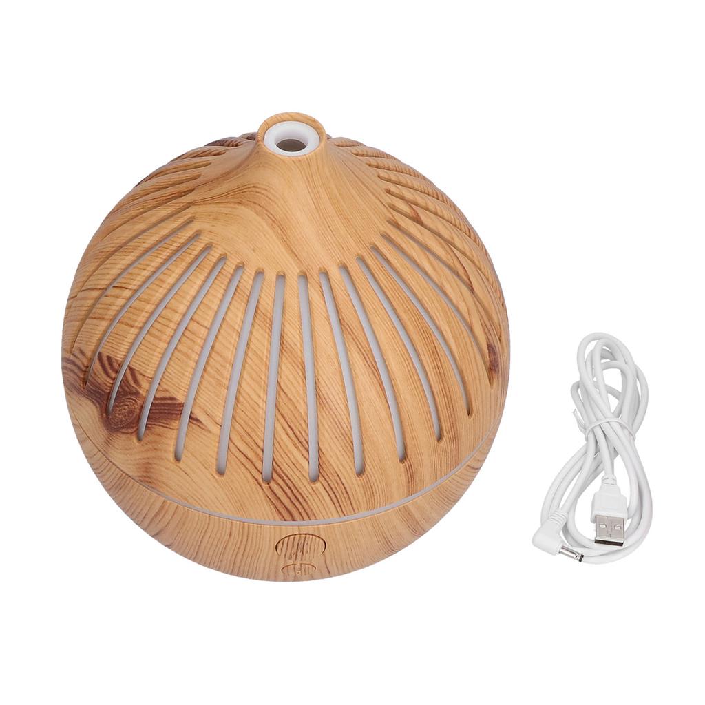 180ml Aroma Air Humidifier Hollow Night Light Humidifier USB Powered Wood Grain Humidifier