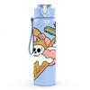 1PC Coconut Ice Cream Print 750ml Color Plastic Sports Water Bottle Leakproof Flip Straw Lid Suitable for Sports Office Home Use