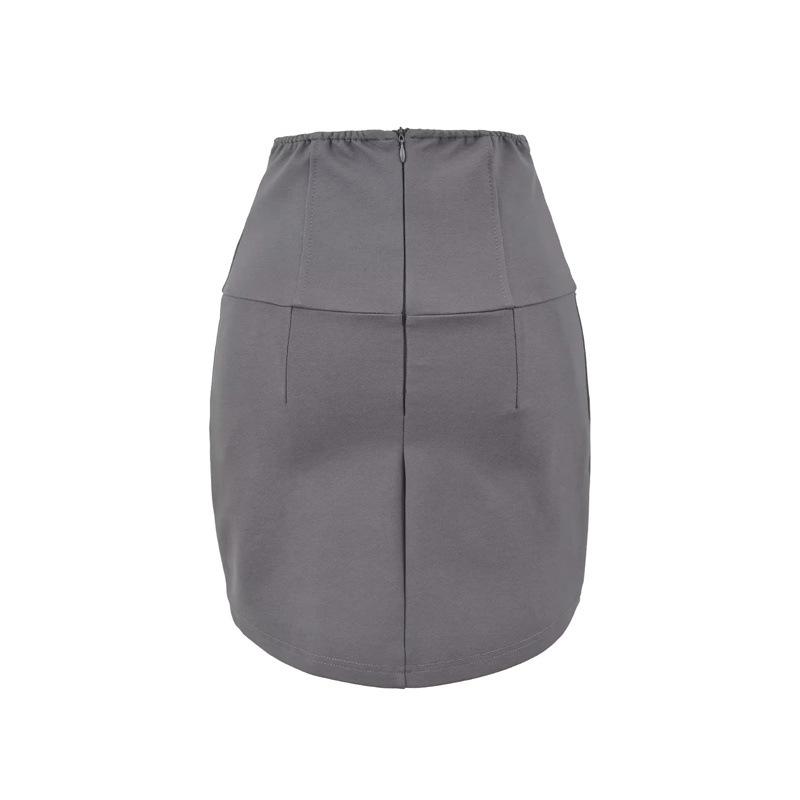 Korean High Waist Pencil Skirt – Autumn Slimming Hip-hugging Style with Belt