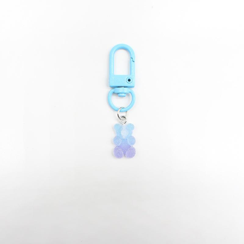 Gradient Color Resin Bear Keychain Pendant - Simple, Versatile, and Girly DIY Bag Ornament