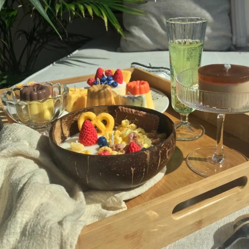 

Coconut Bowls for Serving Dishes , Wooden Salad Wood , Reusable Bowl, Serving Utensils Natural Coconut Shell Bowls. M