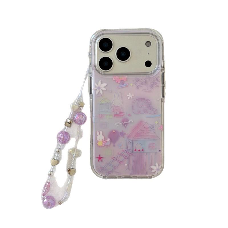 Graffiti Purple Rabbit iPhone Case for 16 Pro Max/15/14