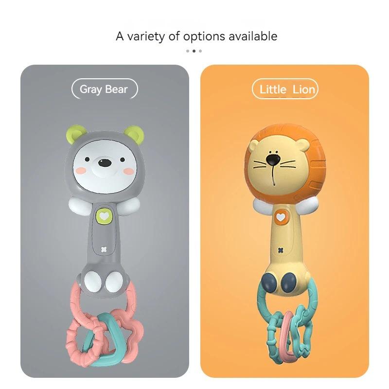Baby Musical Rattle ToyLightUp Teether & Sensory Chew, BPAFree Soft Rubber, Baby Shower & 1st Birthday Gift for 618 Months